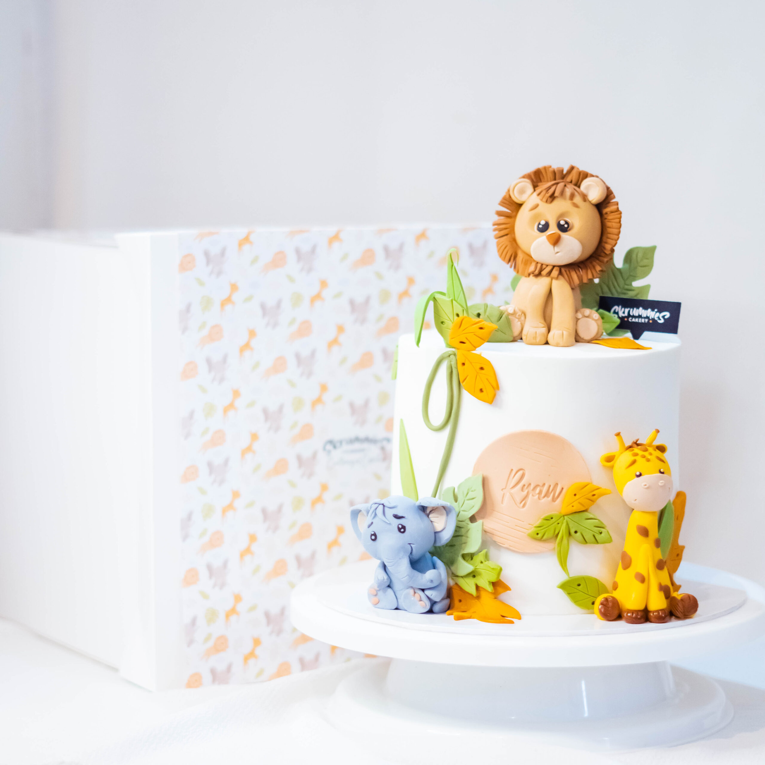 Animal Theme Fondant Birthday Cake